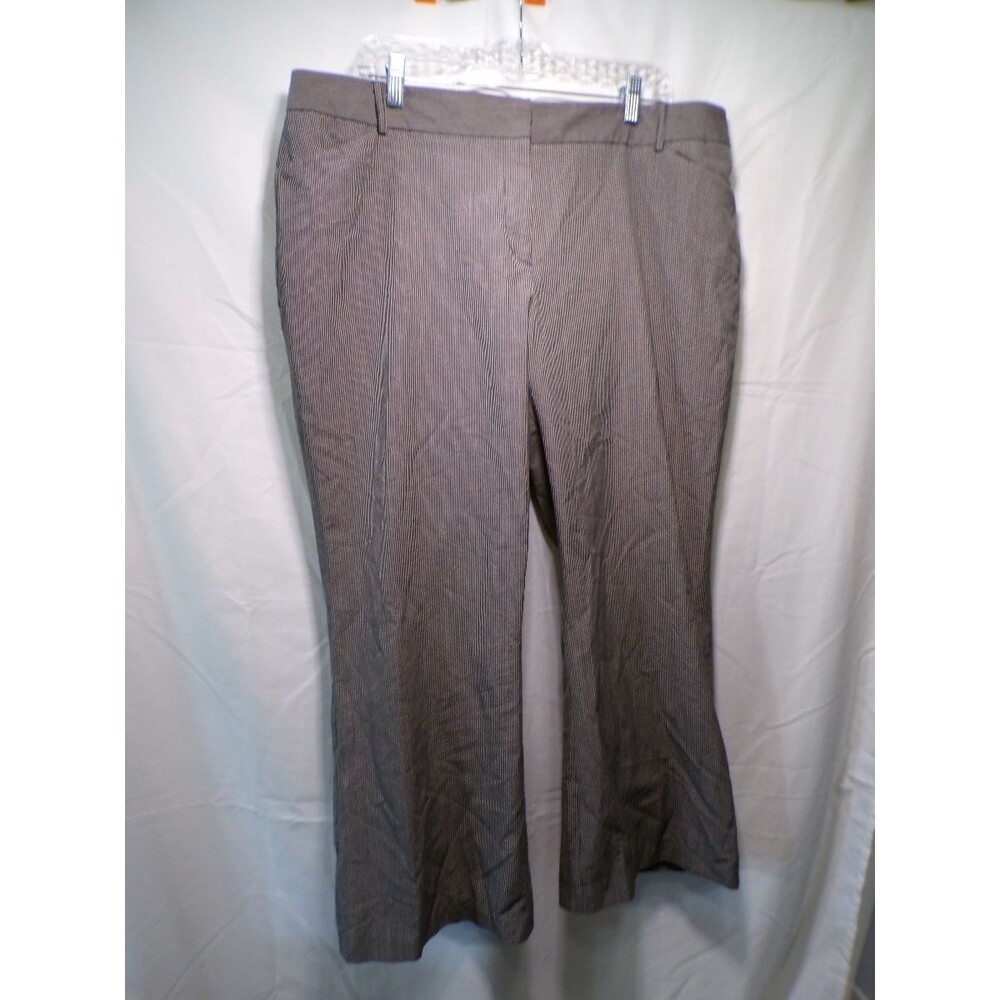Apostrophe Women's 18P Gray Pinstripe Dress Pants Wide Leg